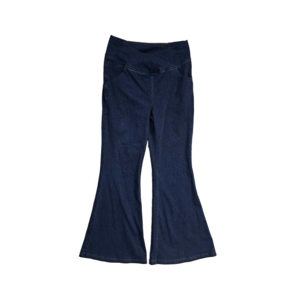 Flare Pull On Jeans  Women's  L Blue Stretch